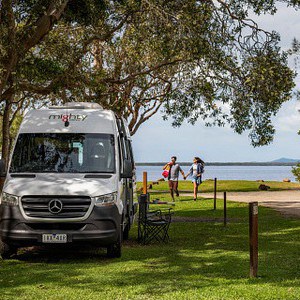 Mighty Deuce Plus Motorhome – 2+1 Berth AU Exterior Front Cab Angle Mighty Deuce Plus Motorhome – 2+1 Berth AU Exterior Front Cab Angle