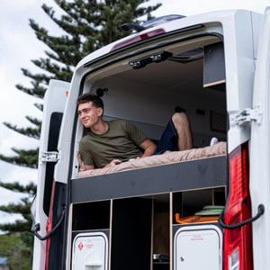 Mighty HiLite Campervan – 2 Berth NZ Interior Rear Bed Loft Mighty HiLite Campervan – 2 Berth NZ Interior Rear Bed Loft