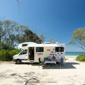 Jucy Chilld Big Kahuna 6 Berth NZ Beach Campsite Side View Jucy Chilld Big Kahuna 6 Berth NZ Beach Campsite Side View