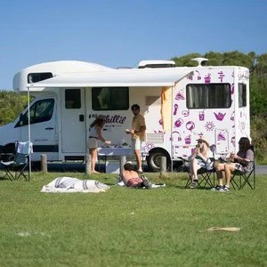 Jucy Chilld Big Kahuna 6 Berth NZ Campsite Side View Jucy Chilld Big Kahuna 6 Berth NZ Campsite Side View