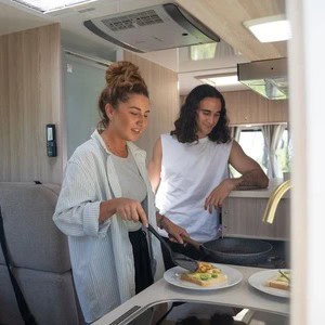 Jucy Chilld Big Kahuna 6 Berth NZ Kitchen In Use Jucy Chilld Big Kahuna 6 Berth NZ Kitchen In Use