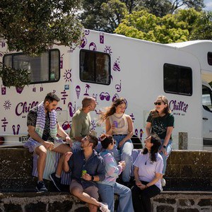 Jucy Chilld Big Kahuna 6 Berth NZ Exterior Side View Group Friends Jucy Chilld Big Kahuna 6 Berth NZ Exterior Side View Group Friends