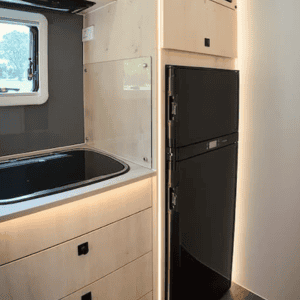 MD Off-Grid – 6 Berth NZ Kitchen Fridge View MD Off-Grid – 6 Berth NZ Kitchen Fridge View