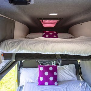 Jucy Chilld Sundaze 3 Berth NZ Interior Overhead Bed Cushions Jucy Chilld Sundaze 3 Berth NZ Interior Overhead Bed Cushions