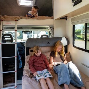 Apollo Euro Deluxe Motorhome – 6 Berth Interior Front And Overcab Beds