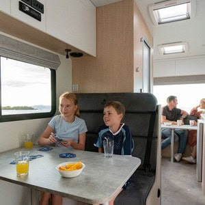 Apollo Euro Deluxe Motorhome – 6 Berth Interior Front Dinette Kitchen And Rear Lounge