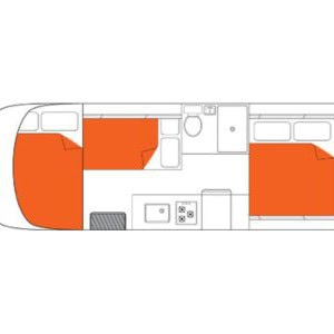 Apollo Euro Deluxe Motorhome – 6 Berth NZ Review Floorplan Night View