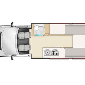 Apollo Euro Tourer Motorhome – 2 Berth – day layout