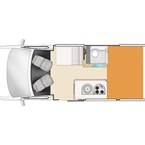 Apollo Euro Tourer Motorhome – 2 Berth – night layout 2