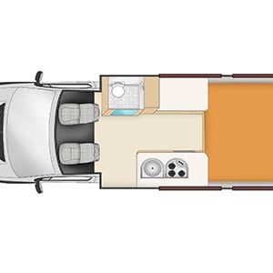 Apollo Euro Tourer Motorhome – 2 Berth – night layout