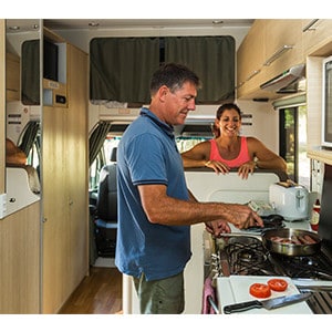 Britz Explorer Motorhome – 4 Berth – kitchen