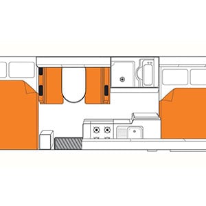 Britz Explorer Motorhome – 4 Berth – layout