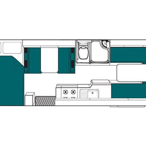 Maui Beach Motorhome – 4 Berth – day layout