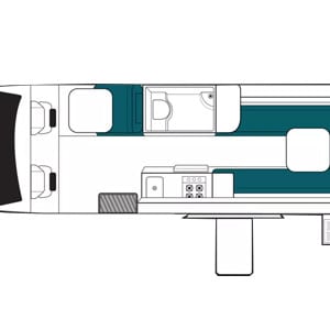 Maui Ultima Plus Motorhome – 3 Berth – day layout