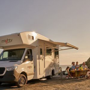Mighty Big Six Motorhome 6 Berth NZ Beachfront Hero View
