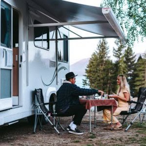 Mighty Big Six Motorhome 6 Berth NZ Campsite Awning Dining