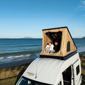 Mighty Double Down Campervan – 4 Berth NZ Exterior Rooftop Tent View