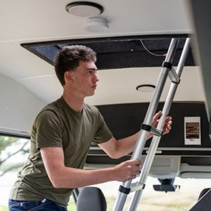 Mighty Double Down Campervan – 4 Berth NZ Interior Roof Access Ladder