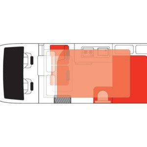 Mighty Double Down Campervan – 4 Berth NZ Review Floorplan Night View