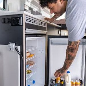 Mighty Highball Campervan – 2 Berth NZ Interior Kitchen Fridge Storage