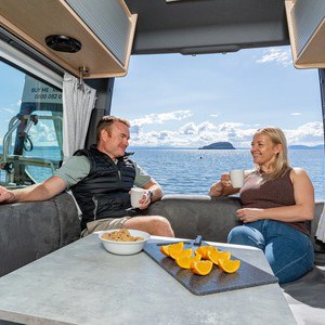 Maui Ultima Motorhome– 2 Berth NZ Interior Rear Lounge Dining Area