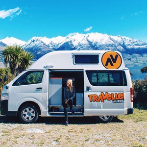TA HiTop Campervan – 3 Berth NZ Exterior Lakeside Sliding Door View