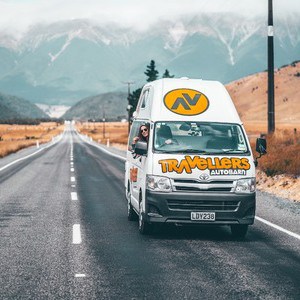 TA HiTop Campervan – 3 Berth NZ Exterior Mountain Road Front View