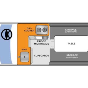 TA HiTop Campervan – 3 Berth NZ Floorplan Day
