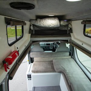 Lucky Rambler High Top Campervan 3 Berth – NZ Living Area with Overhead Bed