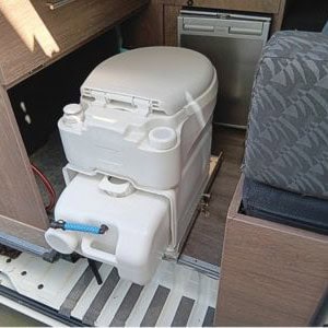 Road Runner Rentals HiWay Runner 2 Berth NZ Feature Fixed Toilet Installation