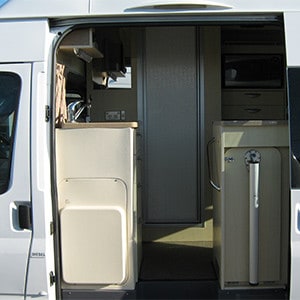 Kia Ora Kea Freedom Transit – 2 Berth – side door open