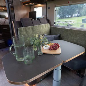 Britz Wanderer 4 Berth NZ Interior Dinette Table Seats 3