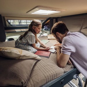Britz Wanderer 4 Berth NZ Interior Overhead Berth Sleeping