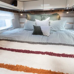 Britz Wanderer 4 Berth NZ Interior Rear Queen Bed 2