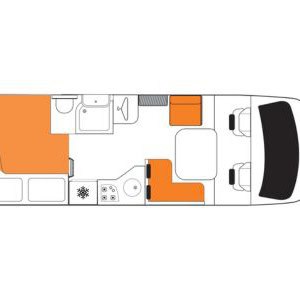 Britz Odyssey 4 Berth NZ Floorplan Day
