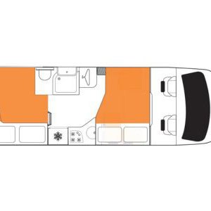 Britz Odyssey 4 Berth NZ Floorplan Night