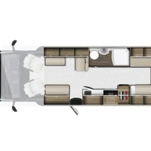 DNZ Deluxe Motorhome – 6 Berth Layout