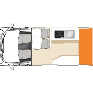 Apollo Endeavour Campervan – 4 Berth Layout 1