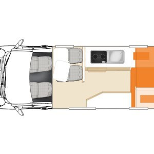 Apollo Endeavour Campervan – 4 Berth Layout 2
