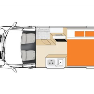 Apollo HiTop Campervan – 2 Berth Layout 2