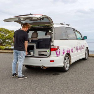 Jucy Chilld Cloudbreak 2 Berth NZ Exterior Rear Kitchen Access