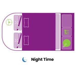 Jucy Chilld Cloudbreak 2 Berth NZ Floorplan Night