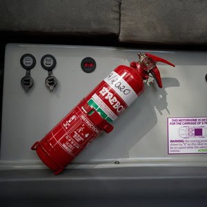 Jucy Chilld Cloudbreak 2 Berth NZ Interior Fire Extinguisher Mounted