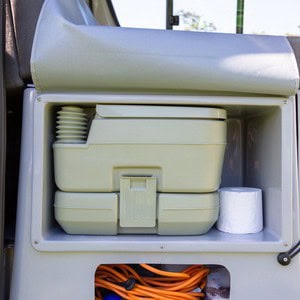 Jucy Chilld Sunseeker 4 Berth NZ Interior Bathroom Portable Toilet