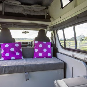 Jucy Chilld Sunseeker 4 Berth NZ Interior Lounge Seating Cushions