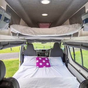 Jucy Chilld Sunseeker 4 Berth NZ Interior Overhead Bed Living Area