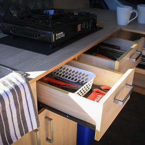 EC COMPACT – 2 Berth NZ Interior Kitchen Drawers Sink