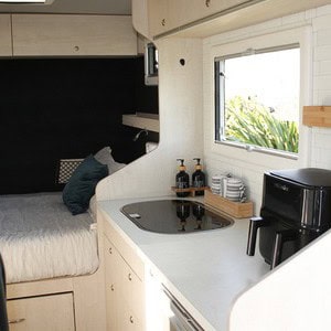 EC Compact Motorhome – 2 Berth NZ Interior Kitchen Counter Coffee Maker