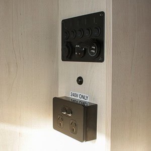 EC Compact Motorhome – 2 Berth NZ Interior Power Outlet Panel