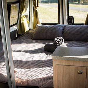 EC Motorhome – 2+1 Berth NZ Interior Rear Queen Bed